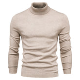Men‘s Winter Turtleneck Thick Casual Solid Color Sweater