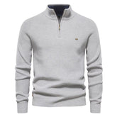 Men's Mock Neck Pullover Quarter Zipper Sweater