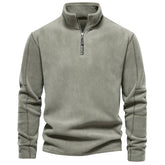 Men's Half-Stand Collar Sherpa Fleece Sweater