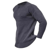 Men's Solid Color Crew Neck Pullover Knit Sweater