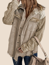 Women's Color Block Corduroy Hooded Jacket (Buy 2 Free Shipping)
