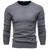 Men's Pullover Solid Color Warm Slim Crew Neck Sweater