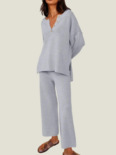 Button Knit 2-Piece Loungewear Set (Buy 2 Free Shipping)