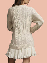 Women's Crewneck Cable Knit Sweater Mini Dress (Buy 2 Free Shipping)