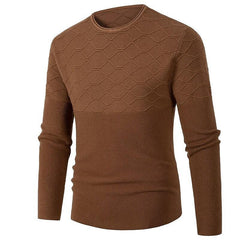 Men's Casual Solid Color Round Neck Pullover Sweater