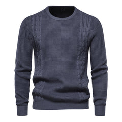 Men's Casual Warm Slightly Stretch Crew Neck Pullover Sweater