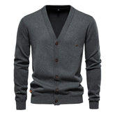 Men's Slim Fit V-Neck Cardigan Sweater