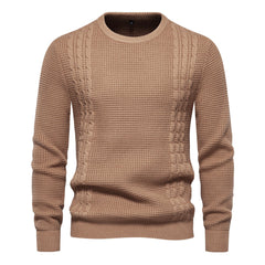 Men's Casual Warm Slightly Stretch Crew Neck Pullover Sweater