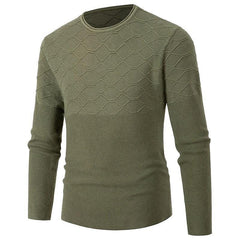 Men's Casual Solid Color Round Neck Pullover Sweater