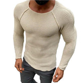 Men's Solid Color Casual Crew Neck Raglan Sleeves Sweater