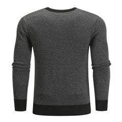 Men's Contrast Neck And Hem Slim Fit Crew Neck Pullover Sweater