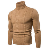 Men's Pullover Turtleneck Cable Basic Knit Sweater